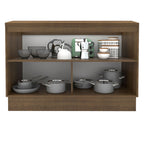 Mueble de Cocina Bajo Glamy 1.20 m 2 Puertas con Encimera Marrón/Blanco