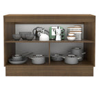 Mueble de Cocina Bajo Glamy 1.20 m 2 Puertas con Encimera Marrón/Negro