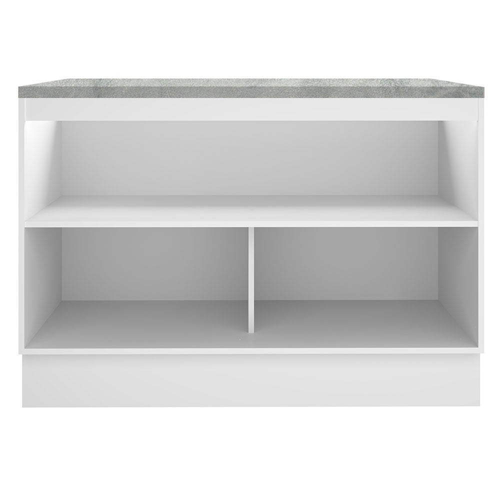 Mueble de Cocina Bajo Glamy 1.20 m 2 Puertas con Encimera Blanco/Marrón