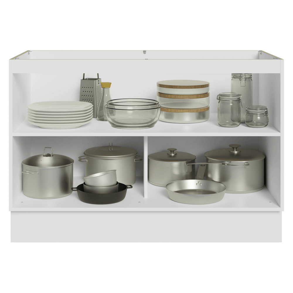 Mueble de Cocina Bajo Vik 1.20 Metros 2 Puertas Blanco/Gris