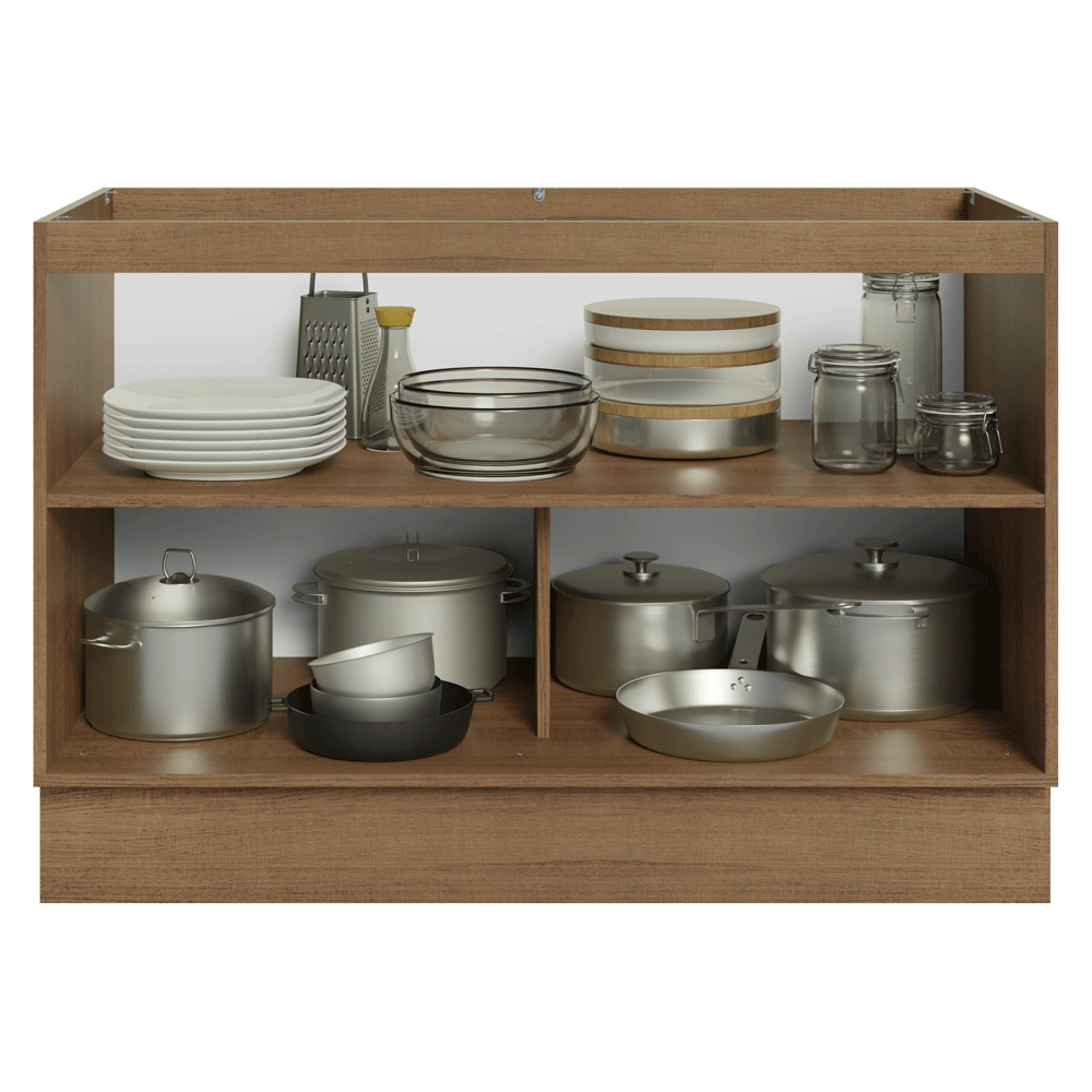 Mueble de Cocina Bajo Vik 1.20 Metros 2 Puertas Marrón/Gris
