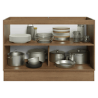Mueble de Cocina Bajo Vik 1.20 Metros 2 Puertas Marrón/Gris