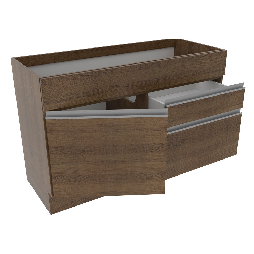 Mueble de Cocina Bajo Glamy 1.20 m 1 Puerta 2 Cajones Marrón