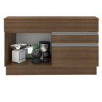 Mueble de Cocina Bajo Glamy 1.20 m 1 Puerta 2 Cajones con Encimera Marrón