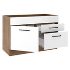 Mueble de Cocina Bajo Agata 1.20 m 1 Puerta 2 Cajones Marrón/Blanco