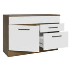 Mueble de Cocina Bajo Agata 1.20 m 1 Puerta 2 Cajones con Encimera Marrón/Blanco