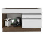 Mueble de Cocina Bajo Glamy 1.20 m 1 Puerta 2 Cajones Marrón/Blanco