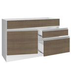 Mueble de Cocina Bajo Glamy 1.20 m 1 Puerta 2 Cajones Blanco/Marrón