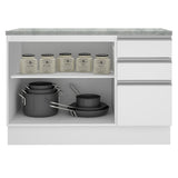 Mueble de Cocina Bajo Glamy 1.20 m 2 Puertas 3 Cajones con Encimera