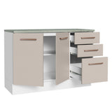 Mueble de Cocina Bajo Agata 1.20 m 2 Puertas 3 Cajones con Encimera