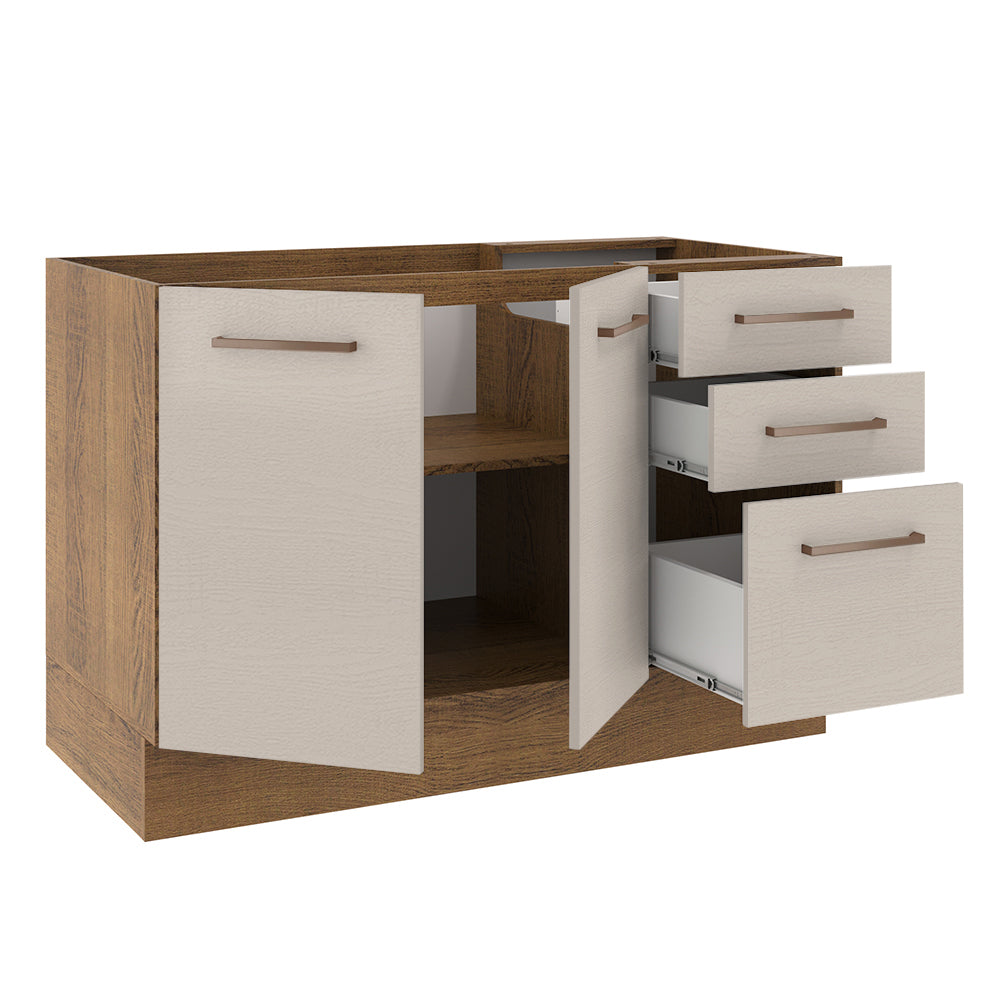 Mueble de Cocina Bajo Agata 1.20 m 2 Puertas 3 Cajones