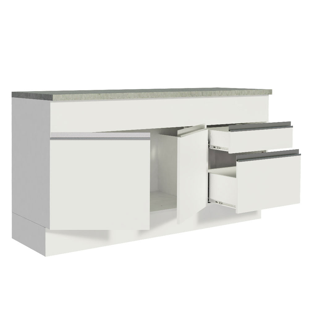 Mueble de Cocina Bajo Glamy 1.50 m 2 Puertas 2 Cajones con Encimera