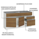 Mueble de Cocina Bajo Glamy 1.50 Metros con Mesón de Acero
