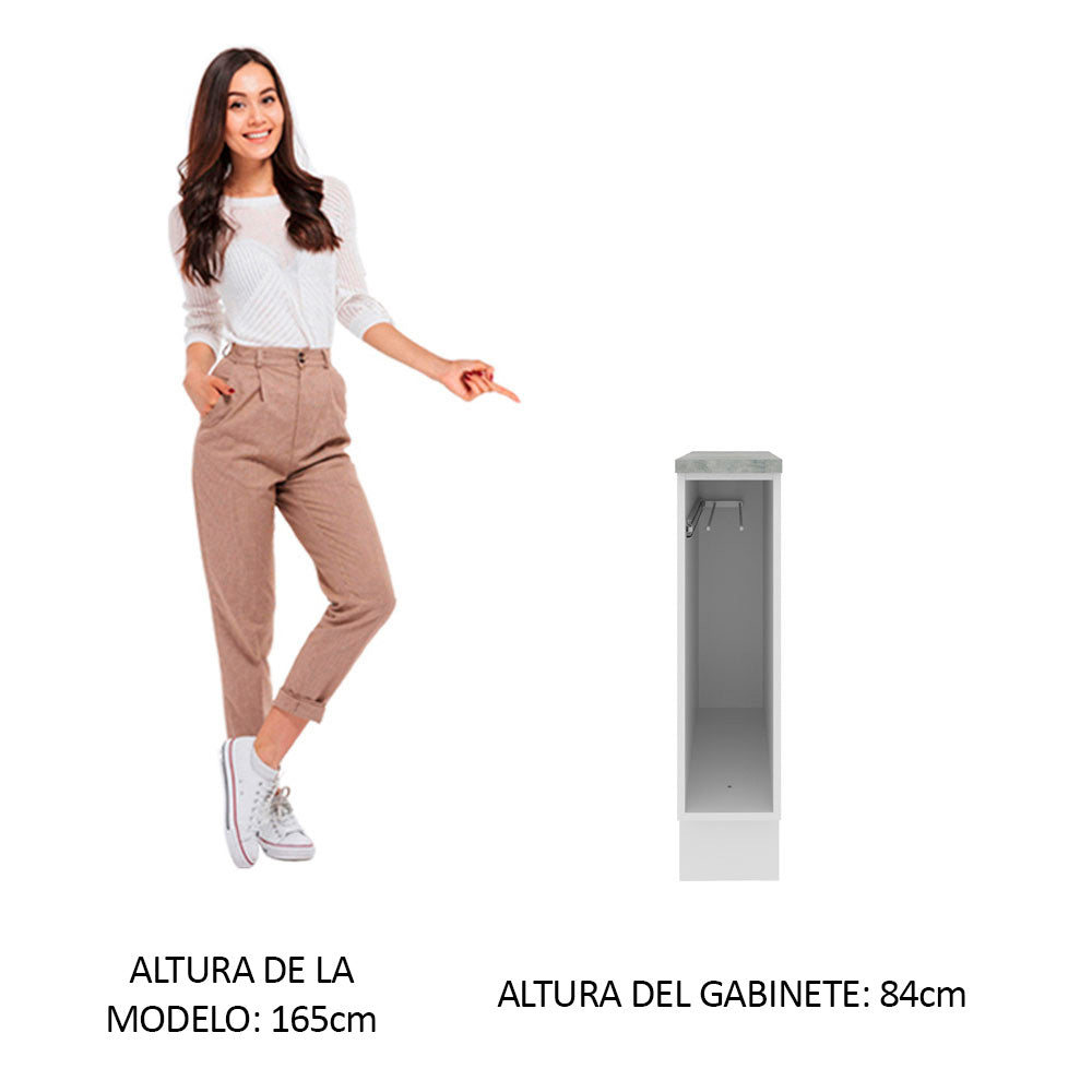 Mueble de Cocina Bajo Portapaños Glamy y Agata 20 cm Blanco