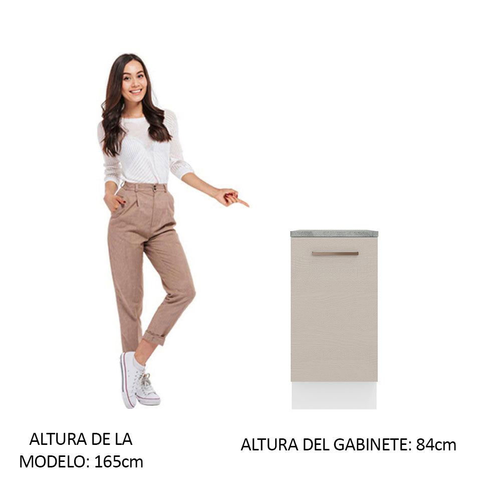 Mueble de Cocina Bajo Agata 40 cm 1 Puerta Blanco/Crema