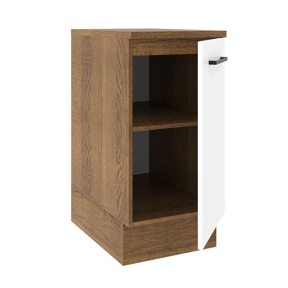 Mueble de Cocina Bajo Agata 40 cm 1 Puerta Marrón/Blanco