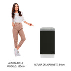 Mueble de Cocina Bajo Glamy 40 cm 1 Puerta Blanco/Negro