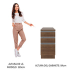 Mueble de Cocina Bajo Glamy 40 cm 3 Cajones Marrón