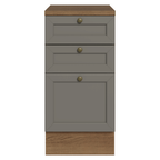 Mueble de Cocina Bajo Vik 40 cm 3 Cajones Marrón/Gris