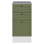 Mueble de Cocina Bajo Vik 40 cm 3 Cajones Blanco/Verde
