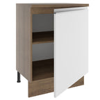 Mueble de Cocina Bajo Glamy 60 cm 1 Puerta Marrón/Blanco