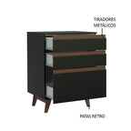 Mueble de Cocina Bajo Reims 60 cm 3 Cajones Negro