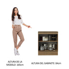 Mueble de Cocina Bajo Agata 70 cm 2 Puertas Marrón/Crema