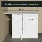 Mueble de Cocina Bajo de Esquina Agata 1 Puerta Blanco