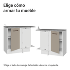 Mueble de Cocina Bajo de Esquina Agata 1 Puerta Blanco/Crema
