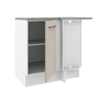 Mueble de Cocina Bajo de Esquina Agata 1 Puerta Blanco/Crema