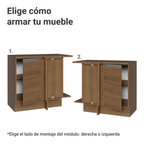 Mueble de Cocina Bajo de Esquina Glamy 1 Puerta Marrón
