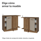 Mueble de Cocina Bajo de Esquina Agata 1 Puerta Marrón/Crema