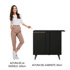 Mueble de Cocina Bajo de Esquina Reims 1 Puerta Negro
