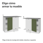 Mueble de Cocina Bajo de Esquina Vik 1 Puerta Blanco/Verde
