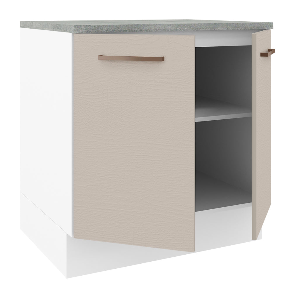 Mueble de Cocina Bajo Agata 80 cm 2 Puertas Blanco/Crema