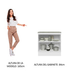 Mueble de Cocina Bajo Glamy 80 cm 2 Puertas Blanco/Negro