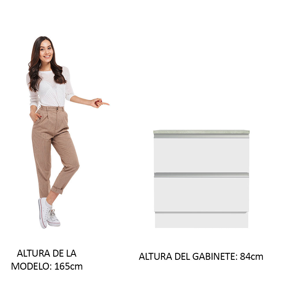 Mueble de Cocina Bajo Glamy 80 cm 2 Cajones
