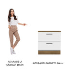 Mueble de Cocina Bajo Agata 80 cm 2 Cajones Marrón/Blanco