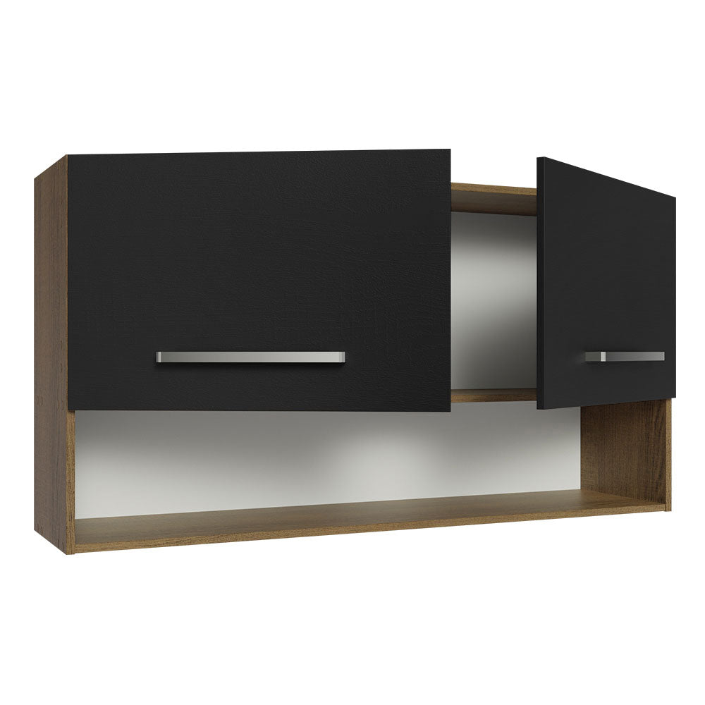 Mueble de Cocina Superior Emilly 1.05 m 2 Puertas 1 Nicho Marrón/Negro