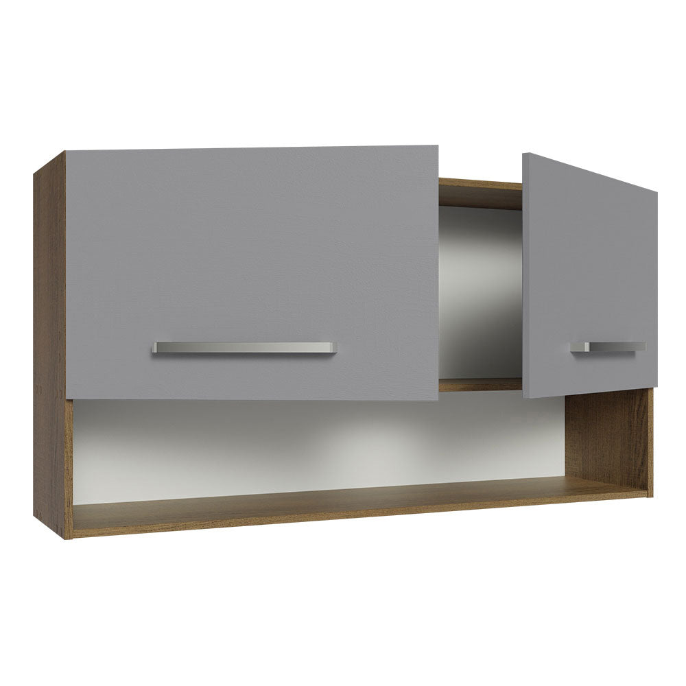 Mueble de Cocina Superior Emilly 1.05 m 2 Puertas 1 Nicho Marrón/Gris