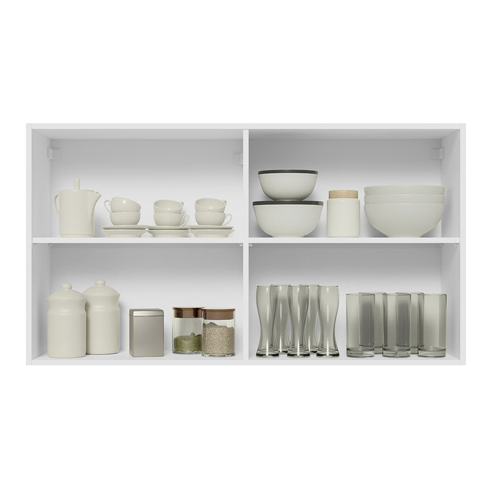 Mueble de Cocina Superior Glamy 1.20 m 2 Puertas con Cristal Reflex Blanco/Marrón