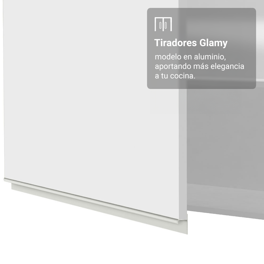 Mueble de Cocina Superior Glamy 1.20 Metros 2 Puertas Blanco