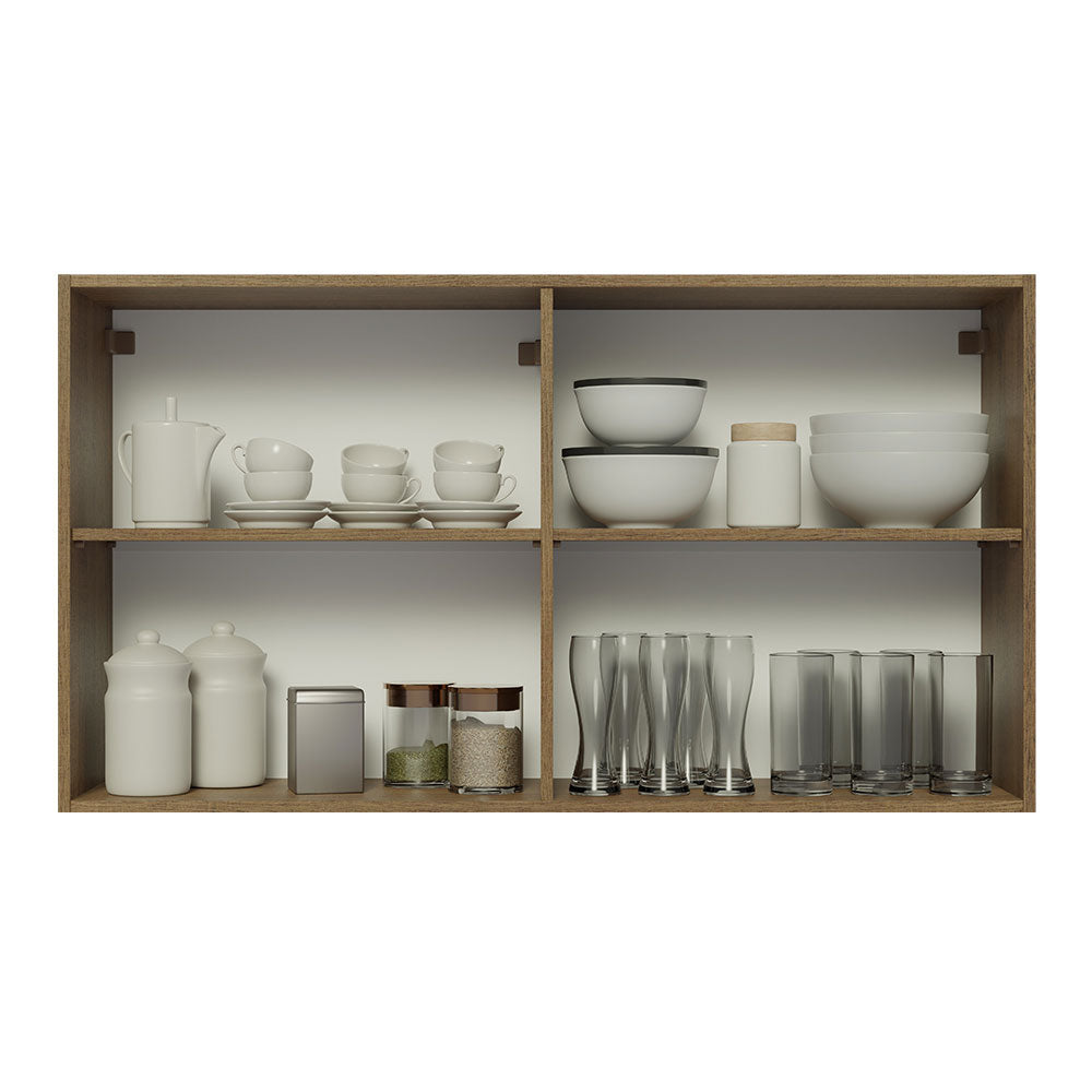 Mueble de Cocina Superior Madesa Glamy 120 cm 2 Puertas Marrón/Negro