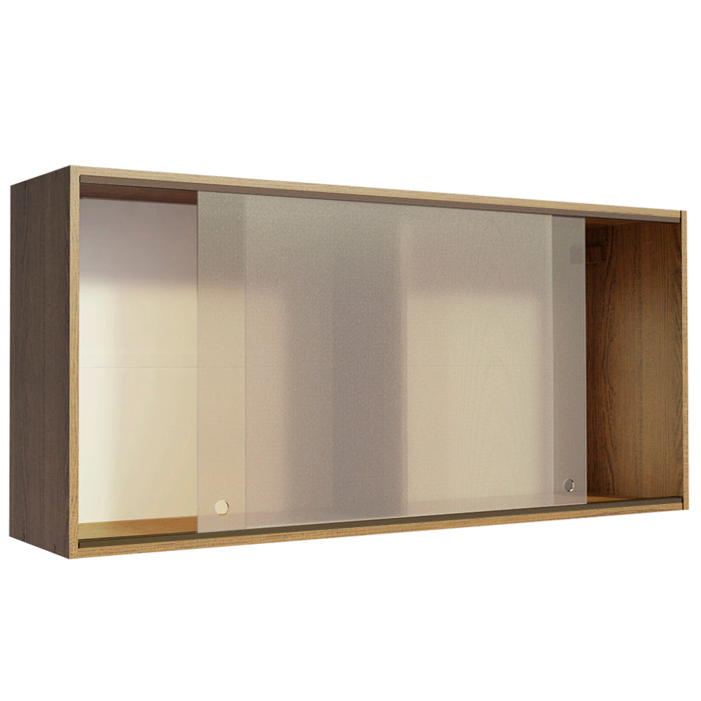 Mueble de Cocina Superior Emilly 2 Puertas Corredizas de Cristal Marrón