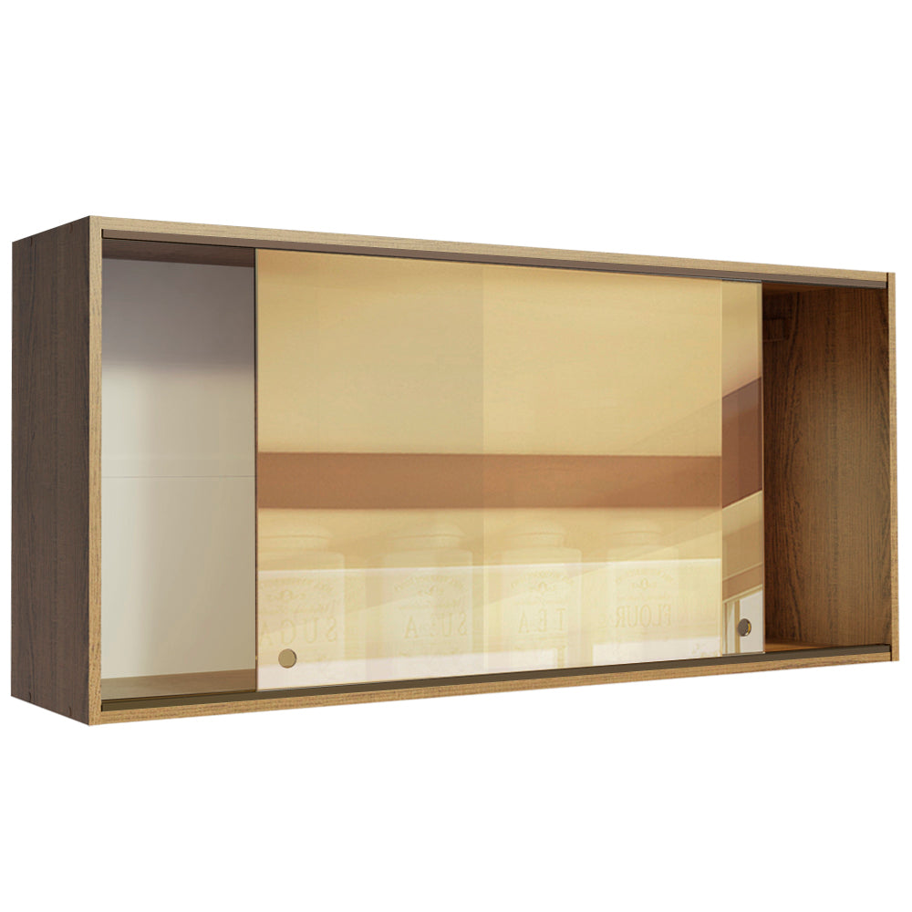Mueble de Cocina Superior Emilly 2 Puertas Corredizas de Cristal Reflex Marrón