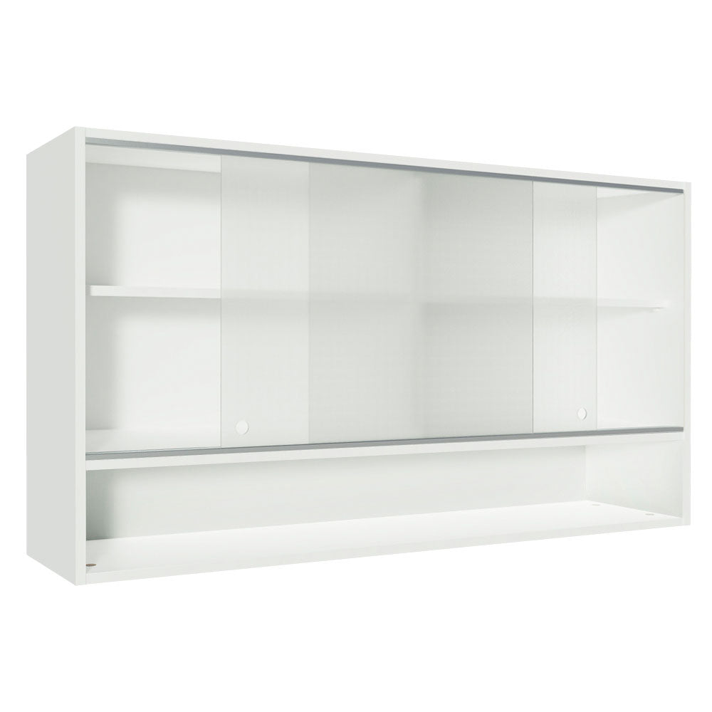 Mueble de Cocina Superior Glamy 1.20 m 2 Puertas Corredizas de Cristal 1 Nicho Blanco