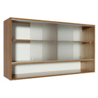 Mueble de Cocina Superior Glamy 1.20 m 2 Puertas Corredizas de Cristal 1 Nicho Marrón