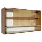 Mueble de Cocina Superior Glamy 1.20 m 2 Puertas Corredizas de Cristal Reflex 1 Nicho Marrón