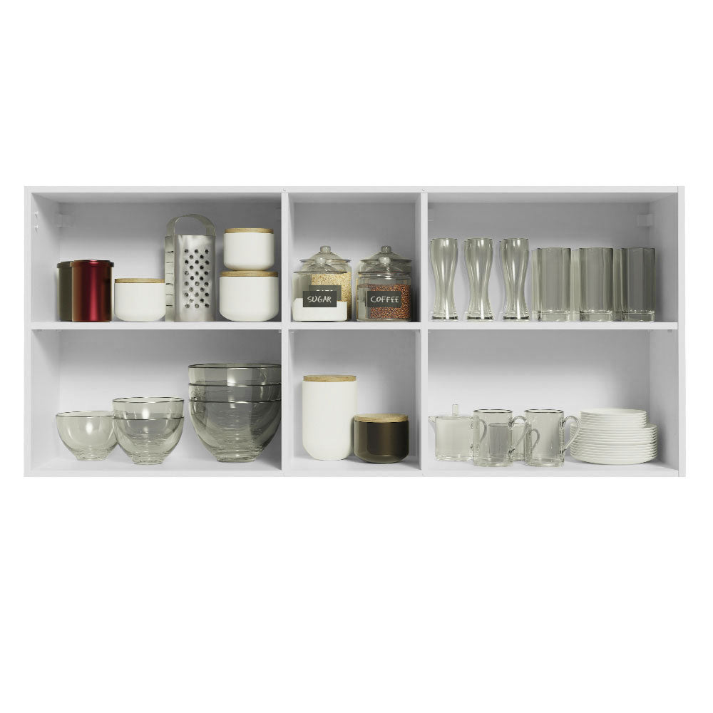 Mueble de Cocina Superior Agata 1.50 m 2 Puertas 2 Nichos Centrales Blanco