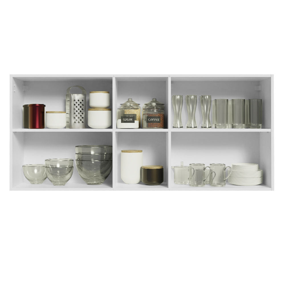Mueble de Cocina Superior Agata 1.50 m 2 Puertas 2 Nichos Centrales Blanco/Crema